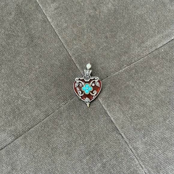 Barbara Bixby Heart Enhancer Carnelian Turquoise and Pearl - Picture 8 of 9